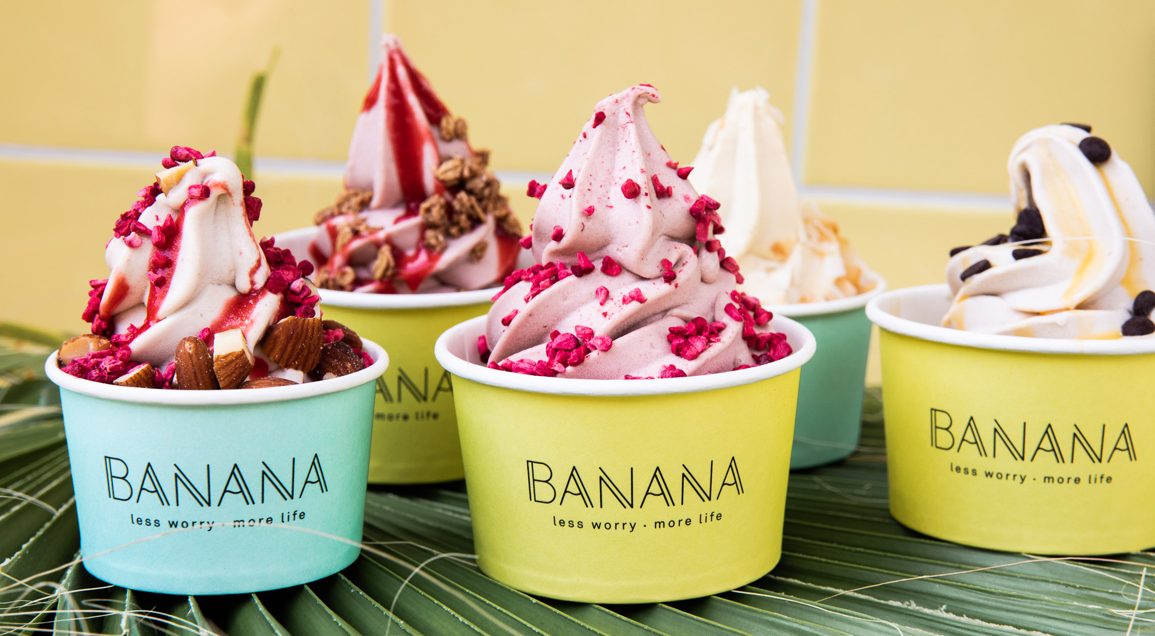 2 store bægre med is hos Banana på Nørrebro, Vesterbro, Østerbro og i Torvehallerne – Smag fremtidens is lavet på overskydende bananer